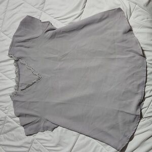 Grey cap sleeve dress shirt